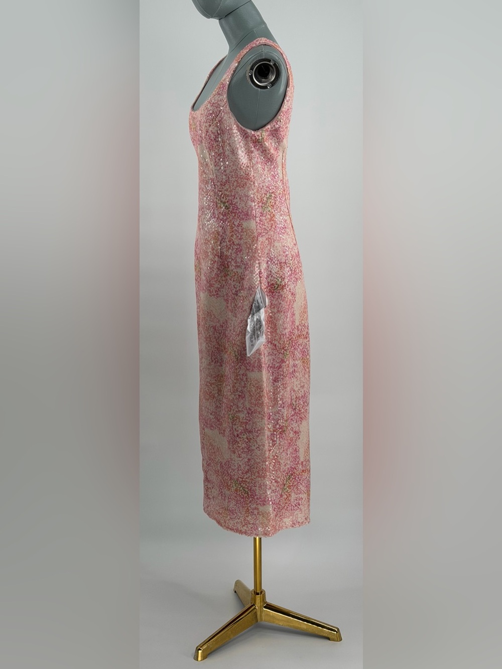 🆕 DRESS THE POPULATION 🧿 NWOT Leo Abstract Floral Sequin Dress, Fuchsia - Sz M - Picture 6 of 14